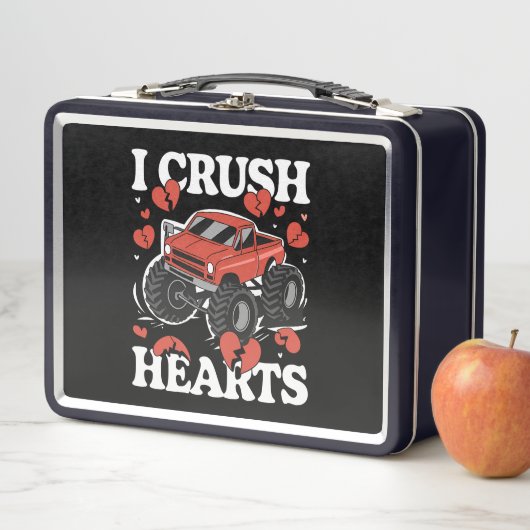 I Crush Hearts Valentine's Day Monster Truck Metall Brotdose (Beispiel)