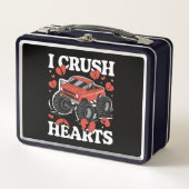 I Crush Hearts Valentine's Day Monster Truck Metall Brotdose (Vorderseite)