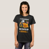 I Crushed 100 Days Of School Construction Excavato T-Shirt (Vorne ganz)