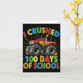 I Crushed 100 Days Of School Monster Truck 100 Day Karte (Gelbe Blume)
