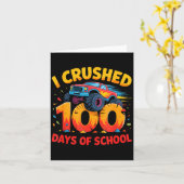 I Crushed 100 Days Of School Monster Truck Girls B Karte (Gelbe Blume)