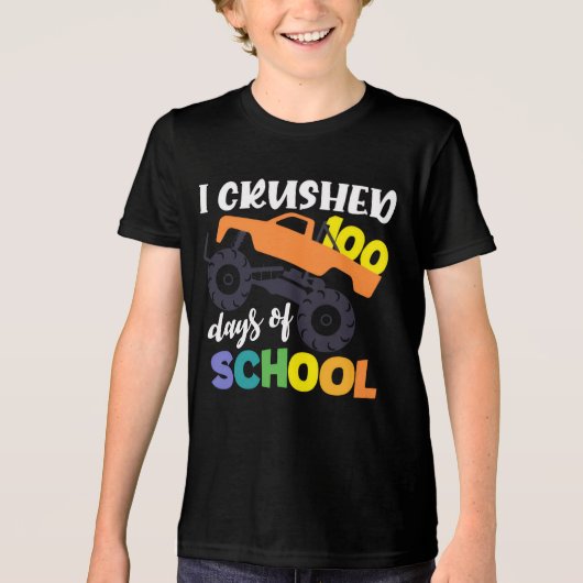 I Crushed 100 Days of School Truck 2025 Tri-Blend Shirt (Vorderseite)