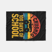 I Crushed 100 Days Of School Truck Lovers Kids Tea Fleecedecke (Vorderseite (Horizontal))