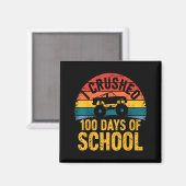 I Crushed 100 Days Of School Truck Lovers Kids Tea Magnet (Vorderseite/Rückseite)
