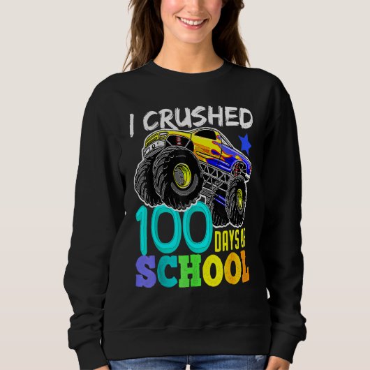 I Crushed 100 Days Of School TShirt Boys Monster T (Vorderseite)