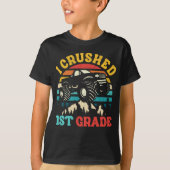 I Crushed 1st Grade Monster Truck Graduation Cap T-Shirt (Vorderseite)