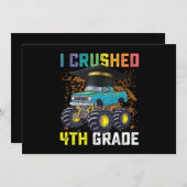 I Crushed 4th Grade Monster Truck Abschluss Einladung (Vorne/Hinten)