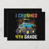 I Crushed 4th Grade Monster Truck Abschluss Postkarte (Vorne/Hinten)