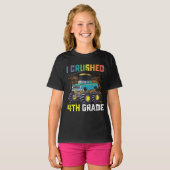 I Crushed 4th Grade Monster Truck Abschluss T-Shirt (Vorne ganz)
