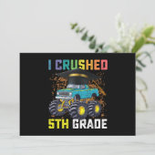 I Crushed 5th Grade Monster Truck Abschluss Einladung (Stehend Vorderseite)