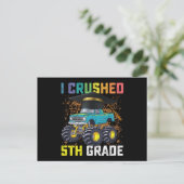 I Crushed 5th Grade Monster Truck Abschluss Postkarte (Stehend Vorderseite)