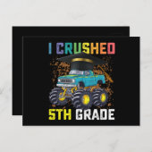 I Crushed 5th Grade Monster Truck Abschluss Postkarte (Vorne/Hinten)