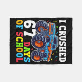 I Crushed 67 Days Of School 67th Day Of School Boy Fleecedecke (Vorderseite (Horizontal))