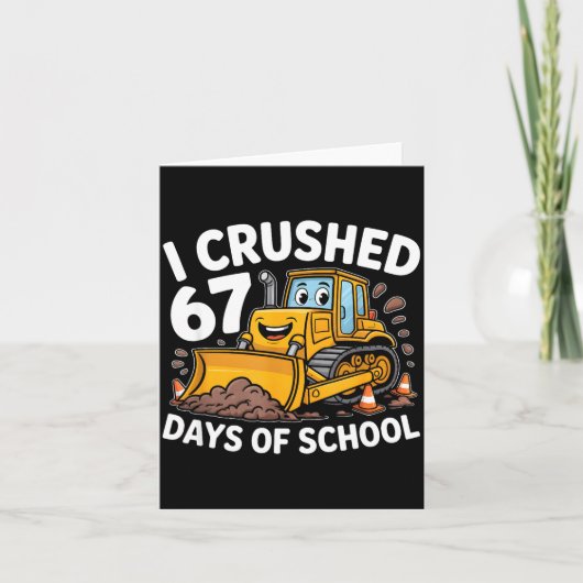 I Crushed 67 Days Of School 67th Day Of School Boy Karte (Vorderseite)
