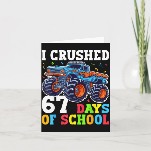 I Crushed 67 Days Of School 67th Day Of School Boy Karte (Vorderseite)