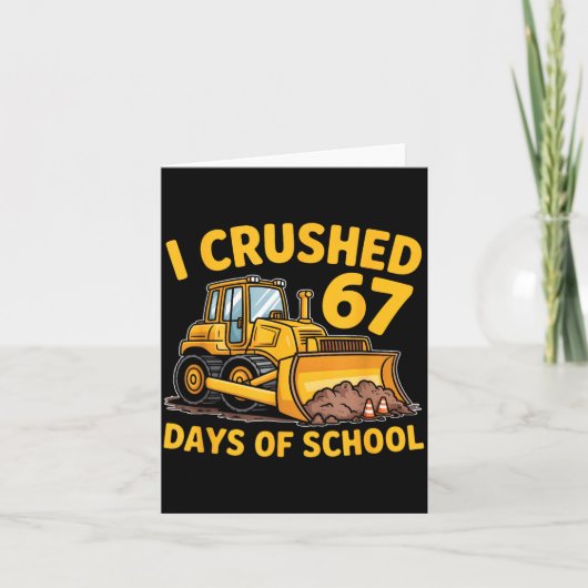 I Crushed 67 Days Of School 67th Day Of School Boy Karte (Vorderseite)