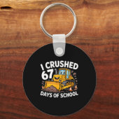I Crushed 67 Days Of School 67th Day Of School Boy Schlüsselanhänger (Vorderseite)