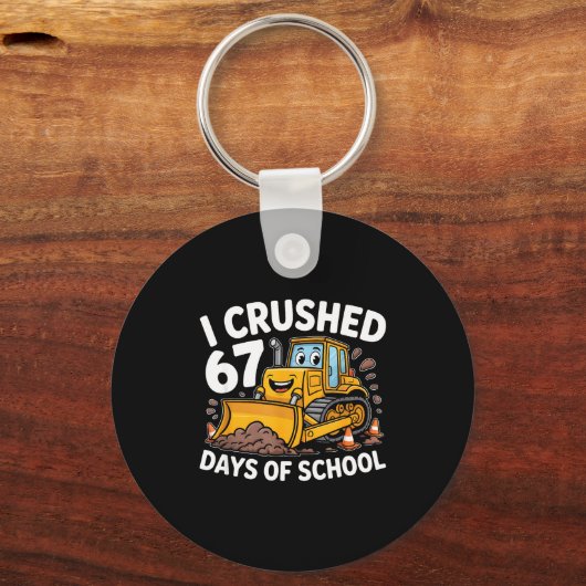 I Crushed 67 Days Of School 67th Day Of School Boy Schlüsselanhänger (Vorderseite)