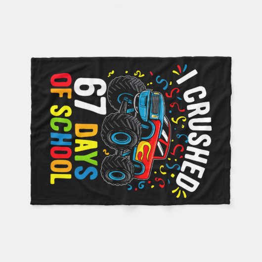 I Crushed 67 Days Of School Funny Six Seven Meme B Fleecedecke (Vorderseite (Horizontal))