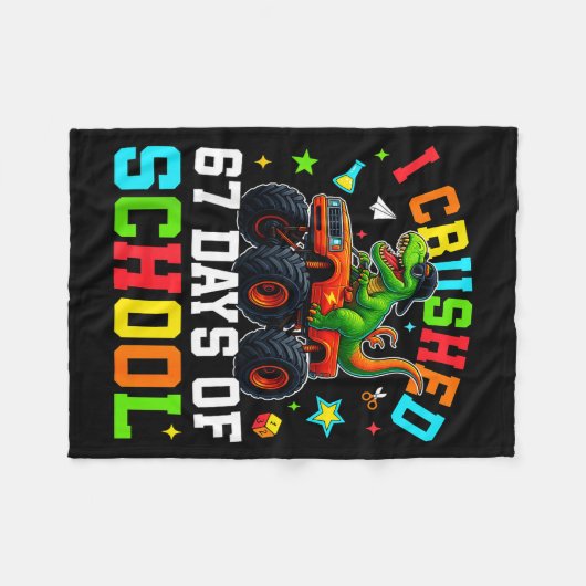 I Crushed 67 Days Of School Funny Six Seven Meme B Fleecedecke (Vorderseite (Horizontal))