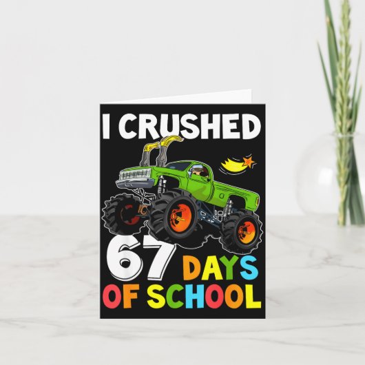I Crushed 67 Days Of School Funny Six Seven Meme B Karte (Vorderseite)