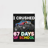 I Crushed 67 Days Of School Monster Teacher Studen Karte (Vorderseite)