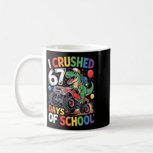 I Crushed 67 Days Of School Shirts Dino Students 6 Kaffeetasse (Links)