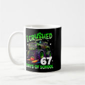 I Crushed 67 Days Of School Teachers Monster Truck Kaffeetasse (Links)