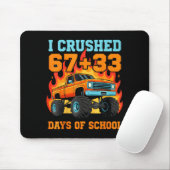 I Crushed 67 Plus 33 Days Of School Truck Teacher Mousepad (Mit Mouse)