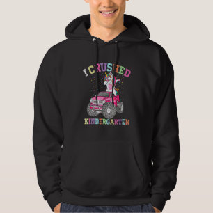 I Crushed Kindergarten Dabbing Unicorn Truck Gradu Hoodie