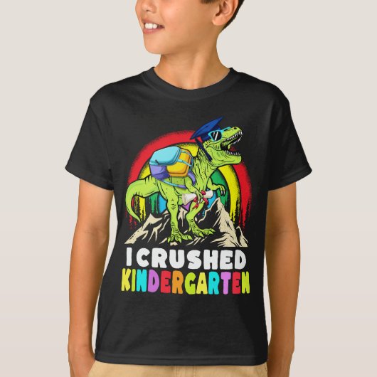 I Crushed Kindergarten Dinosaur T Rex Class 2023 T-Shirt (Vorderseite)