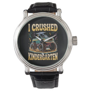 I Crushed Kindergarten Monster Truck Abschluss Armbanduhr