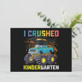 I Crushed Kindergarten Monster Truck Abschluss Einladung (Stehend Vorderseite)