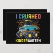 I Crushed Kindergarten Monster Truck Abschluss Einladung (Vorne/Hinten)