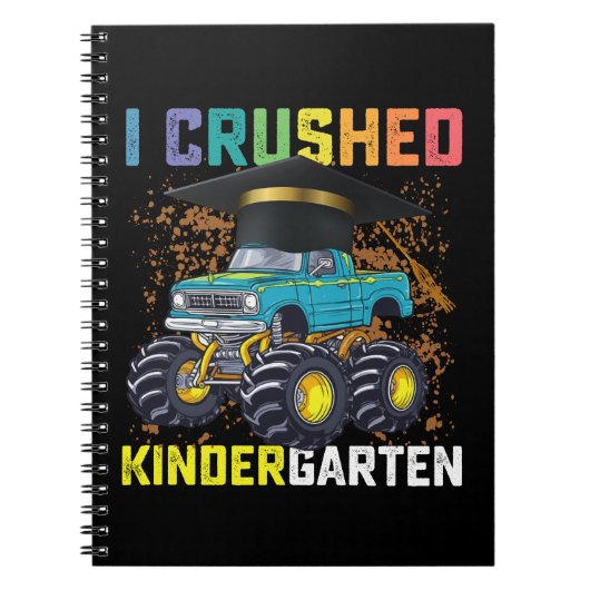 I Crushed Kindergarten Monster Truck Abschluss Notizblock (Vorderseite)