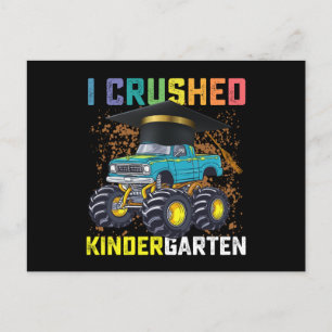 I Crushed Kindergarten Monster Truck Abschluss Postkarte