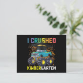 I Crushed Kindergarten Monster Truck Abschluss Postkarte (Stehend Vorderseite)
