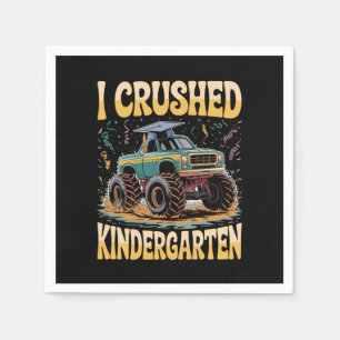 I Crushed Kindergarten Monster Truck Abschluss Serviette