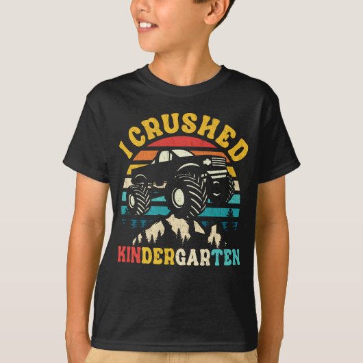 I Crushed Kindergarten Monster Truck Abschluss T-Shirt (Vorderseite)