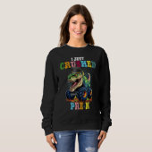 I Crushed Pre-K Cute Dino Drive Monster Truck Game Sweatshirt (Vorne ganz)