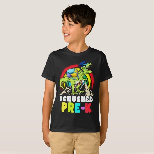 I Crushed Pre-k Dinosaur T Rex Abschluss Kids Boy T-Shirt (Vorne ganz)