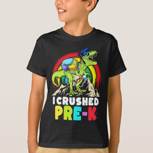I Crushed Pre-k Dinosaur T Rex Abschluss Kids Boy T-Shirt (Vorderseite)