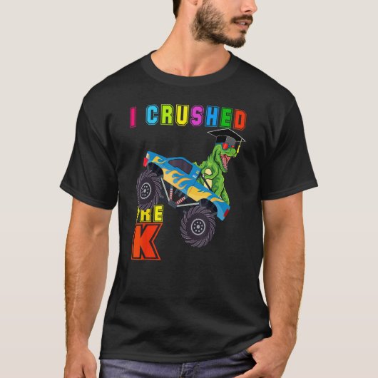 I Crushed Pre K T Rex Monster Truck Graduation Cap T-Shirt (Vorderseite)