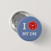 I d20 mein DM-Knopf (i-Liebe meine DM) Button (Vorne & Hinten)