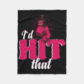 I`d Hit That Funny Boxing Gift For Kickboxing Woma Fleecedecke (Vorderseite)