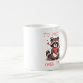 “I’d Pick You Over Trash” Cute Raccoon Valentine L Kaffeetasse (VorderseiteRechts)
