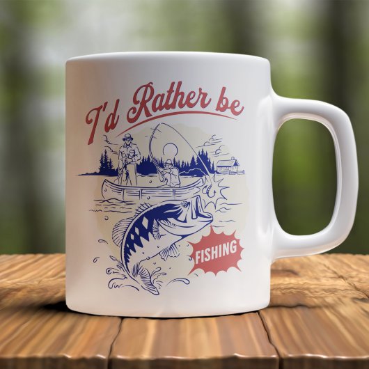 I’d Rather Be Fishing, Funny Fishing Saying Kaffeetasse