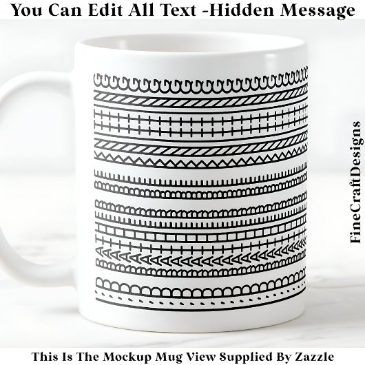 I’d Rather Be Knitting Hidden Message 089B Novelty Kaffeetasse
