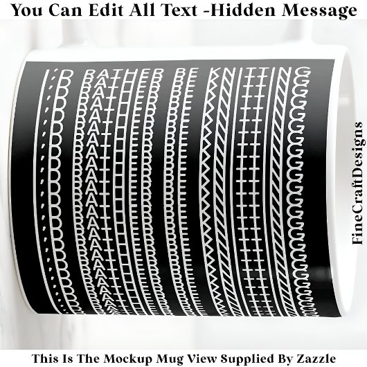 I’d Rather Be Knitting Hidden Message 089W Novelty Kaffeetasse