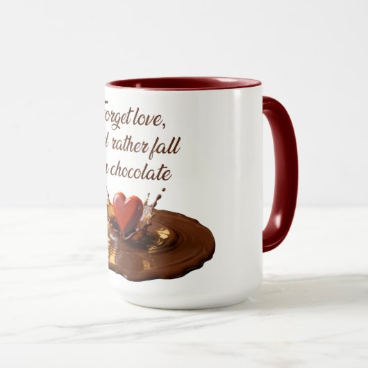 “I’d rather fall in chocolate” Humorous mug Tasse (VorderseiteRechts)